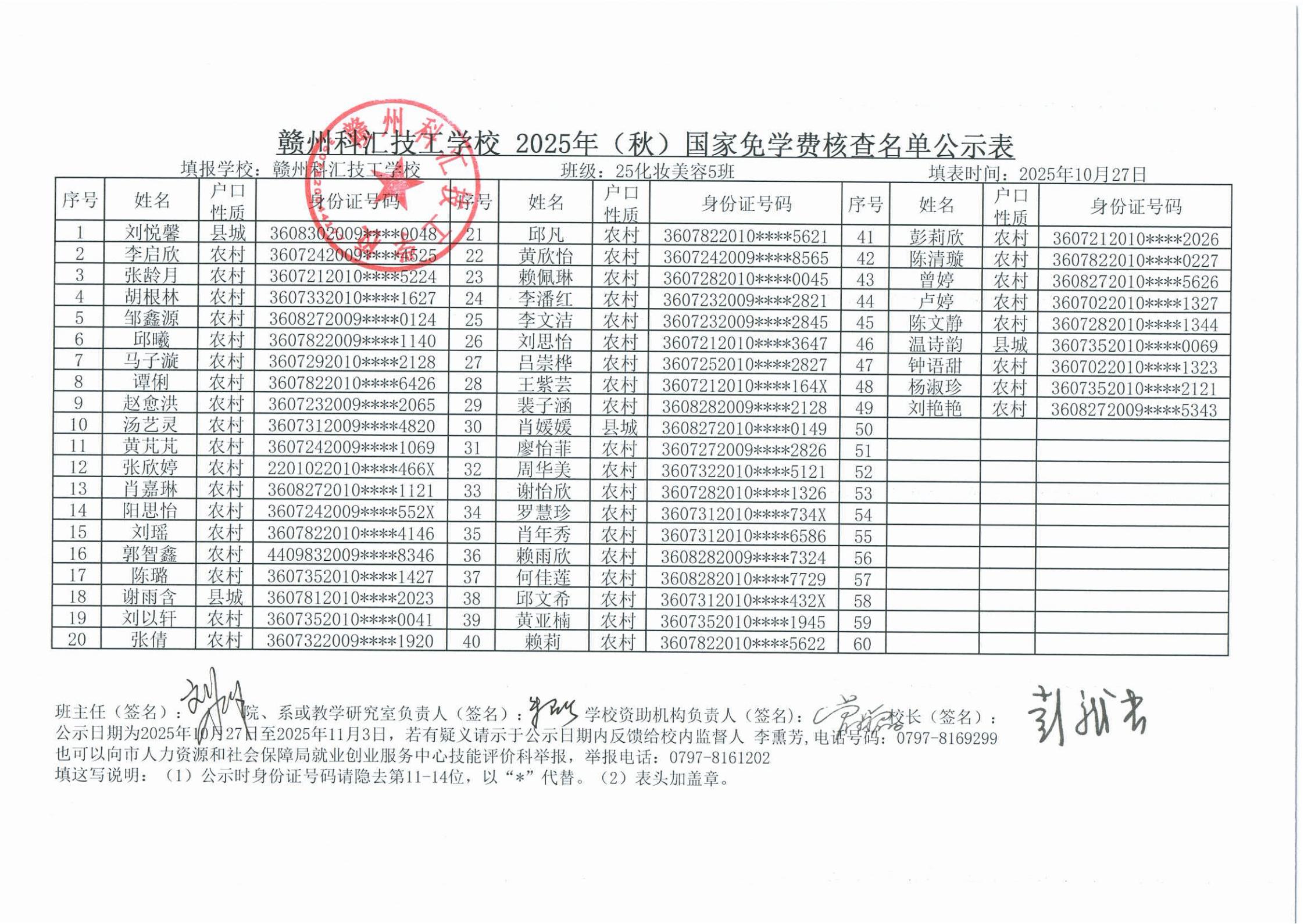贛州科匯技工學校2025年（秋）國家免學費核查名單公示表_09.jpg