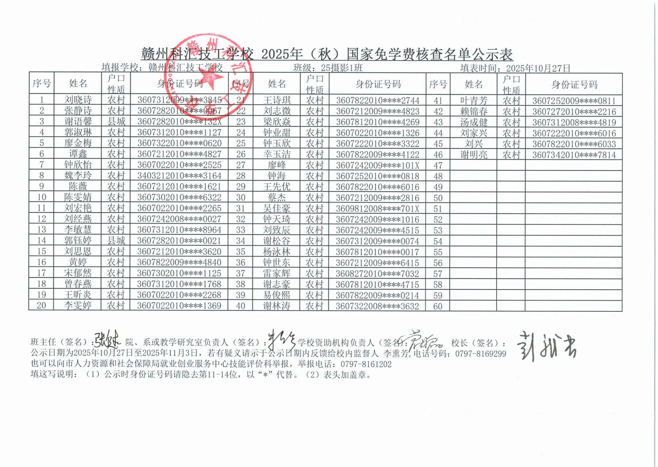 贛州科匯技工學校2025年（秋）國家免學費核查名單公示表_03.jpg