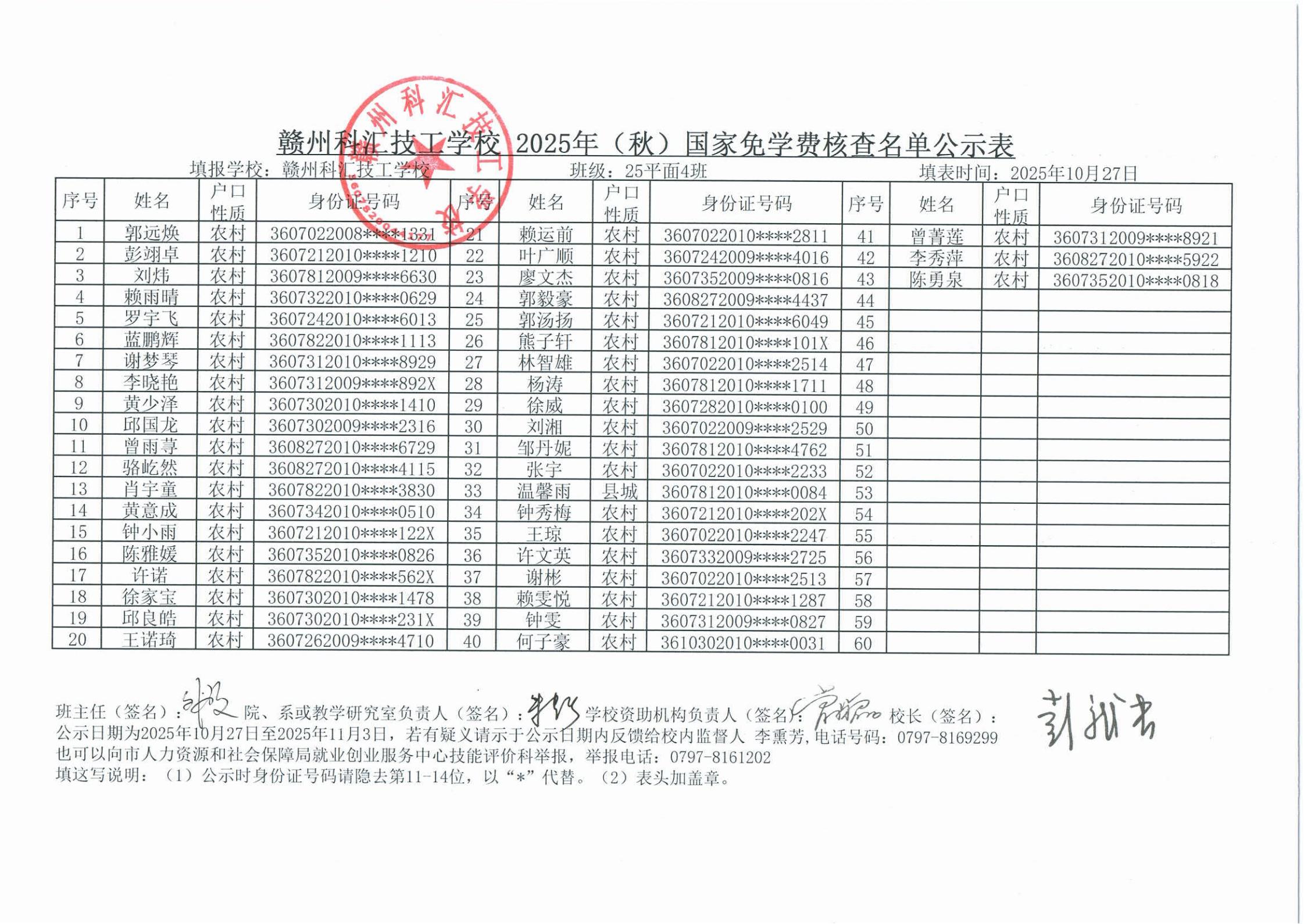 贛州科匯技工學校2025年（秋）國家免學費核查名單公示表_14.jpg
